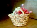 miniature braided raffia basket